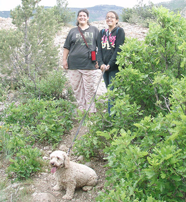 Girls and Dog on Ute Indian Trail