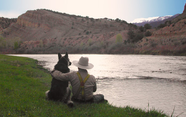 Man and Dog on Colorado River