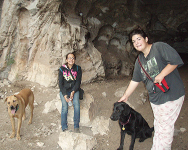 Girls and Dogs at Sweetwater Cave